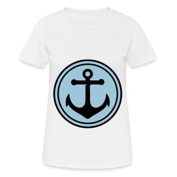 Anker Icon - Frauen T-Shirt atmungsaktiv - Weiß - Vorne - AI Model Female 172 dark (172cm)