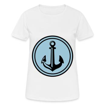 Anchor Icon Icon - Women's Breathable T-Shirt - white - Front - AI Model Female 172 dark (172cm)
