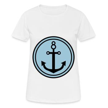 Anker - Frauen T-Shirt atmungsaktiv - Weiß - Vorne - AI Model Female 172 dark (172cm)