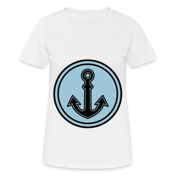 Anker form - Frauen T-Shirt atmungsaktiv - Weiß - Vorne - AI Model Female 172 dark (172cm)