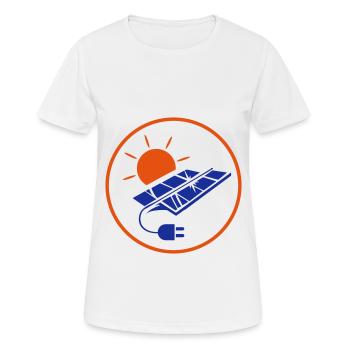 Solar Energie Photovoltaik Anlage Symbol - Frauen T-Shirt atmungsaktiv - Weiß - Vorne - AI Model Female 172 dark (172cm)