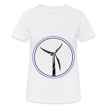 Windkraft Symbol Windrad - Frauen T-Shirt atmungsaktiv - Weiß - Vorne - AI Model Female 172 dark (172cm)