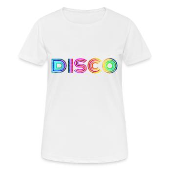 Disco - Frauen T-Shirt atmungsaktiv - Weiß - Vorne - AI Model Female 172 dark (172cm)