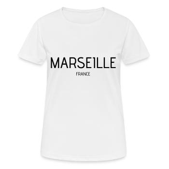 Marseille - T-shirt respirant Femme - blanc - Devant - AI Model Female 172 dark (172cm)