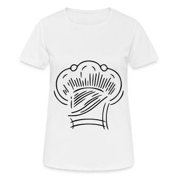 Chef chapeau de chef - T-shirt respirant Femme - blanc - Devant - AI Model Female 172 dark (172cm)