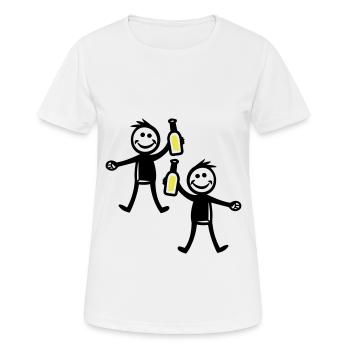 Drinking Bottle of Beer - Women's Breathable T-Shirt - white - Front - AI Model Female 172 dark (172cm)