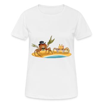 Krabbe mit Freundin - Verlobungsgeschenk - Frauen T-Shirt atmungsaktiv - Weiß - Vorne - AI Model Female 172 dark (172cm)