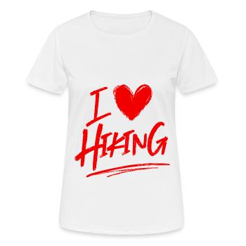 Ich liebe Hiking - Frauen T-Shirt atmungsaktiv - Weiß - Vorne - AI Model Female 172 dark (172cm)