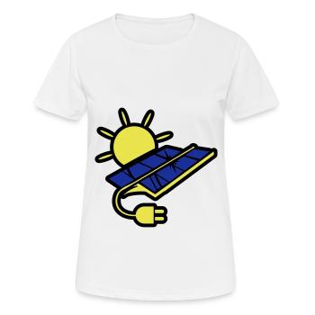 Photovoltaik Anlage Solar Energie - Frauen T-Shirt atmungsaktiv - Weiß - Vorne - AI Model Female 172 dark (172cm)