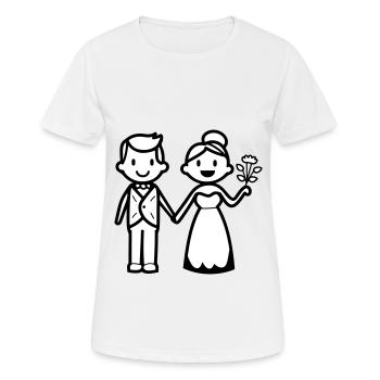 Hochzeit Brautpaar Ehepaar - Frauen T-Shirt atmungsaktiv - Weiß - Vorne - AI Model Female 172 dark (172cm)