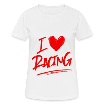 Ich liebe Rennen - Frauen T-Shirt atmungsaktiv - Weiß - Vorne - AI Model Female 172 dark (172cm)