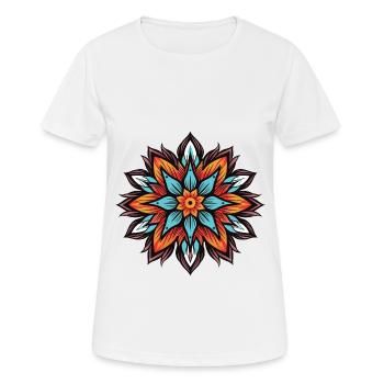 Frost Blume Mandala Symbol Stern Winter - Frauen T-Shirt atmungsaktiv - Weiß - Vorne - AI Model Female 172 dark (172cm)