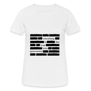 Funny conspiracy theory Government censorship USA - Women's Breathable T-Shirt - white - Front - AI Model Female 172 dark (172cm)