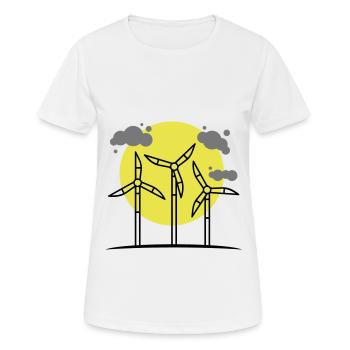 Windrad Erneuerbare Energie - Frauen T-Shirt atmungsaktiv - Weiß - Vorne - AI Model Female 172 dark (172cm)
