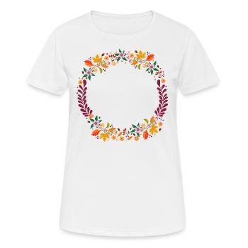 Herbstkranz - Frauen T-Shirt atmungsaktiv - Weiß - Vorne - AI Model Female 172 dark (172cm)