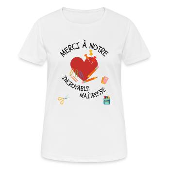 Cadeau merci incroyable maîtresse - T-shirt respirant Femme - blanc - Devant - AI Model Female 172 dark (172cm)