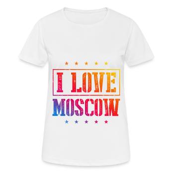 J’aime Moscou - T-shirt respirant Femme - blanc - Devant - AI Model Female 172 dark (172cm)