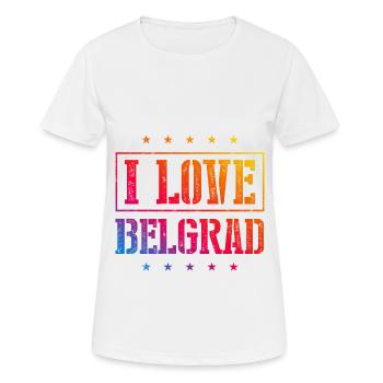 J’adore Belgrade - T-shirt respirant Femme - blanc - Devant - AI Model Female 172 dark (172cm)