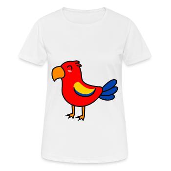 Papagai Comic Tier - Frauen T-Shirt atmungsaktiv - Weiß - Vorne - AI Model Female 172 dark (172cm)