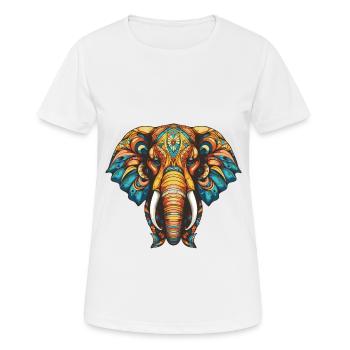 Elefant Portrait - Frauen T-Shirt atmungsaktiv - Weiß - Vorne - AI Model Female 172 dark (172cm)