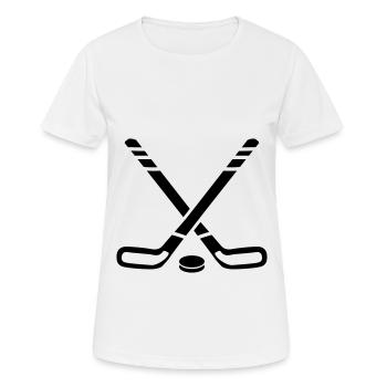 Ice hockey sticks - Women's Breathable T-Shirt - white - Front - AI Model Female 172 dark (172cm)
