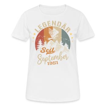 September 1951 - September 1951 Jahrestag 1951 - Frauen T-Shirt atmungsaktiv - Weiß - Vorne - AI Model Female 172 dark (172cm)
