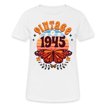 Butterfly Year 1945 Woman 80 Years Anniversary - Women's Breathable T-Shirt - white - Front - AI Model Female 172 dark (172cm)