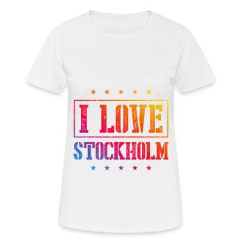 I Love Stockholm - Frauen T-Shirt atmungsaktiv - Weiß - Vorne - AI Model Female 172 dark (172cm)