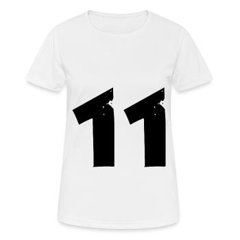 11 Nombre - T-shirt respirant Femme - blanc - Devant - AI Model Female 172 dark (172cm)