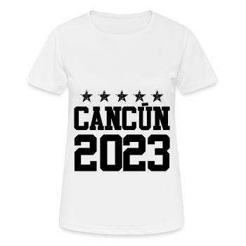 Cancun 2023 - Women's Breathable T-Shirt - white - Front - AI Model Female 172 dark (172cm)