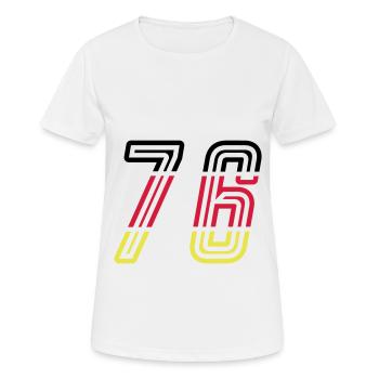76 Symbole numérique Allemagne - T-shirt respirant Femme - blanc - Devant - AI Model Female 172 dark (172cm)