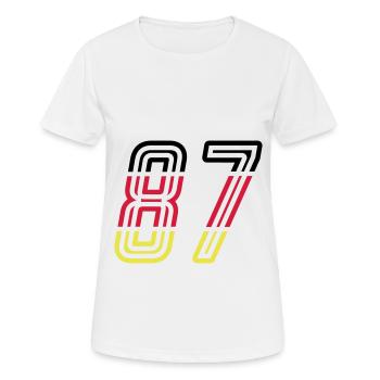 87 Symbole numérique Allemagne - T-shirt respirant Femme - blanc - Devant - AI Model Female 172 dark (172cm)