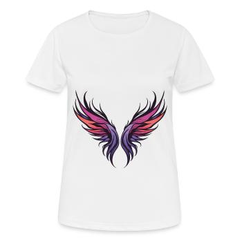 Flügel Symbolik - Frauen T-Shirt atmungsaktiv - Weiß - Vorne - AI Model Female 172 dark (172cm)