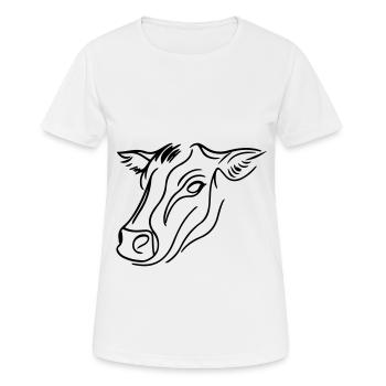 Kuh Kopf Rind - Frauen T-Shirt atmungsaktiv - Weiß - Vorne - AI Model Female 172 dark (172cm)