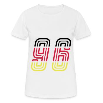 96 Symbole numérique Allemagne - T-shirt respirant Femme - blanc - Devant - AI Model Female 172 dark (172cm)
