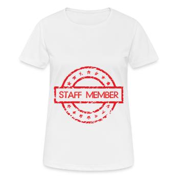 Membre du staff - T-shirt respirant Femme - blanc - Devant - AI Model Female 172 dark (172cm)