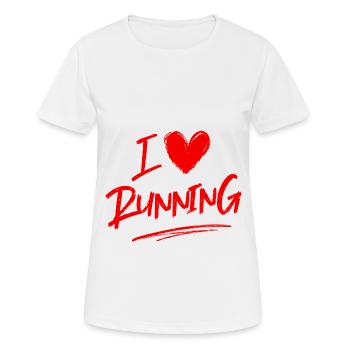 Ich liebe Rennen - Frauen T-Shirt atmungsaktiv - Weiß - Vorne - AI Model Female 172 dark (172cm)
