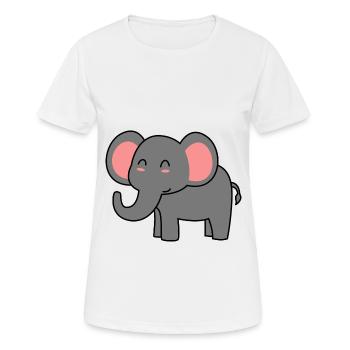 Elefant Comic - Frauen T-Shirt atmungsaktiv - Weiß - Vorne - AI Model Female 172 dark (172cm)