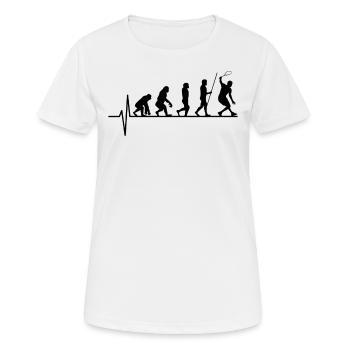 Evolution du joueur de squash - T-shirt respirant Femme - blanc - Devant - AI Model Female 172 dark (172cm)