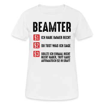 Beamter - Frauen T-Shirt atmungsaktiv - Weiß - Vorne - AI Model Female 172 dark (172cm)