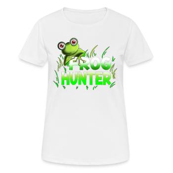 Kröten Fröschen Kaulquappe Frog Hunter Kindershirt - Frauen T-Shirt atmungsaktiv - Weiß - Vorne - AI Model Female 172 dark (172cm)