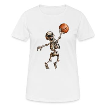 Basketball Spieler Ballspiel Halloween Skelett Fan - Frauen T-Shirt atmungsaktiv - Weiß - Vorne - AI Model Female 172 dark (172cm)