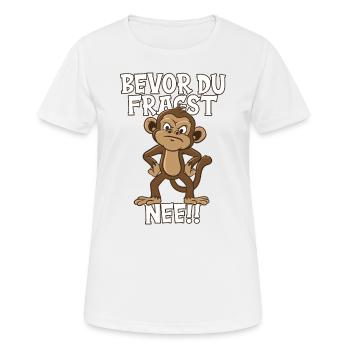 Sage nein Witziger Affe mit Spruch Kleidung Äffche - Frauen T-Shirt atmungsaktiv - Weiß - Vorne - AI Model Female 172 dark (172cm)