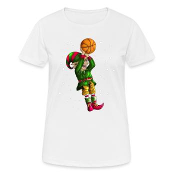 Basketball Weihnachtself spielt Basketballgeschenk - Frauen T-Shirt atmungsaktiv - Weiß - Vorne - AI Model Female 172 dark (172cm)