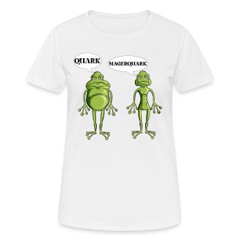 Lustiges Forsch Frösche Quark Magerquark Wortwitz - Frauen T-Shirt atmungsaktiv - Weiß - Vorne - AI Model Female 172 dark (172cm)