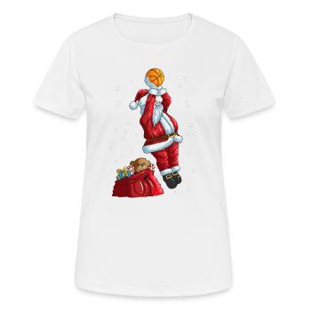 Weihnachtsmann spielt Basketball Weihnachtssport - Frauen T-Shirt atmungsaktiv - Weiß - Vorne - AI Model Female 172 dark (172cm)