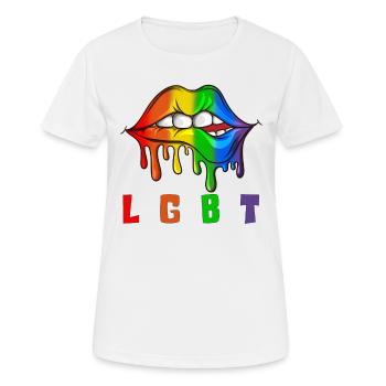 Cadeau Sexualité LGBT Bisexuel Gay - T-shirt respirant Femme - blanc - Devant - AI Model Female 172 dark (172cm)