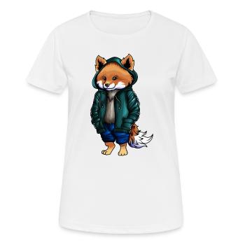 animaux de la forêt amis de la nature promenade en forêt randonnée - T-shirt respirant Femme - blanc - Devant - AI Model Female 172 dark (172cm)