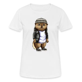 animaux de la forêt amis de la nature promenade en forêt randonnée - T-shirt respirant Femme - blanc - Devant - AI Model Female 172 dark (172cm)