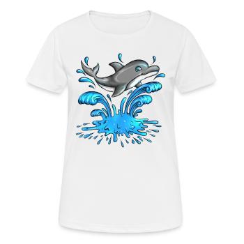 Dolphin Water Swimmers Marine Mammals Dolphins - Women's Breathable T-Shirt - white - Front - AI Model Female 172 dark (172cm)